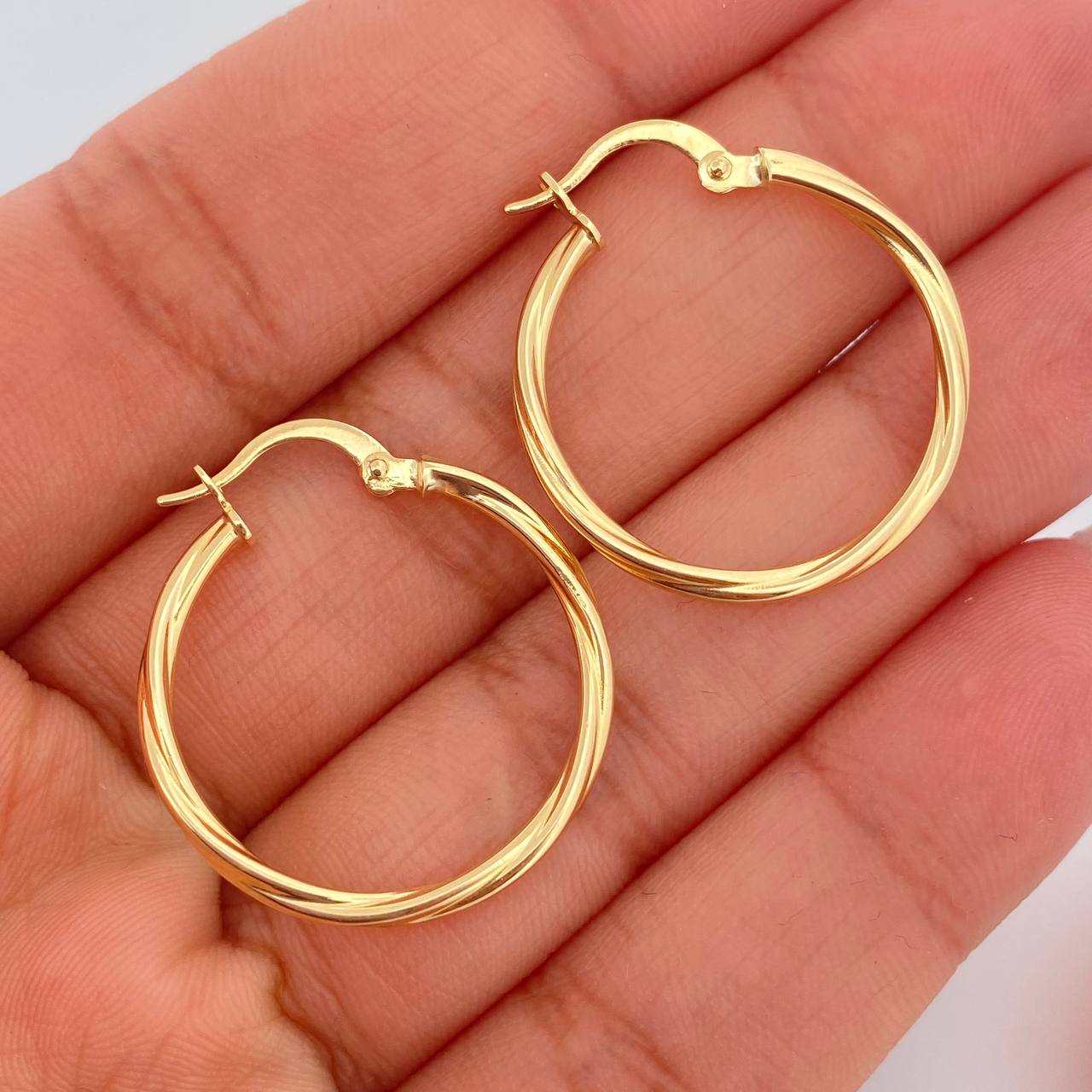 Candongas Lui 1.4gr / 2cm / Entorchadas Oro Amarillo 18K &
