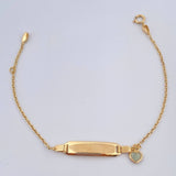 Pulso Bebé Aro Seguido Placa Octagonal 1.6gr / 14.7cm-16.2cm / 1.26mm Oro Amarillo 18K &