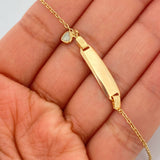 Pulso Bebé Aro Seguido Placa Octagonal 1.6gr / 14.7cm-16.2cm / 1.26mm Oro Amarillo 18K &