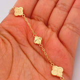 Pulso Cajon Treboles 3.15gr / 19.4cm / 1.1mm Oro Amarillo 18K &