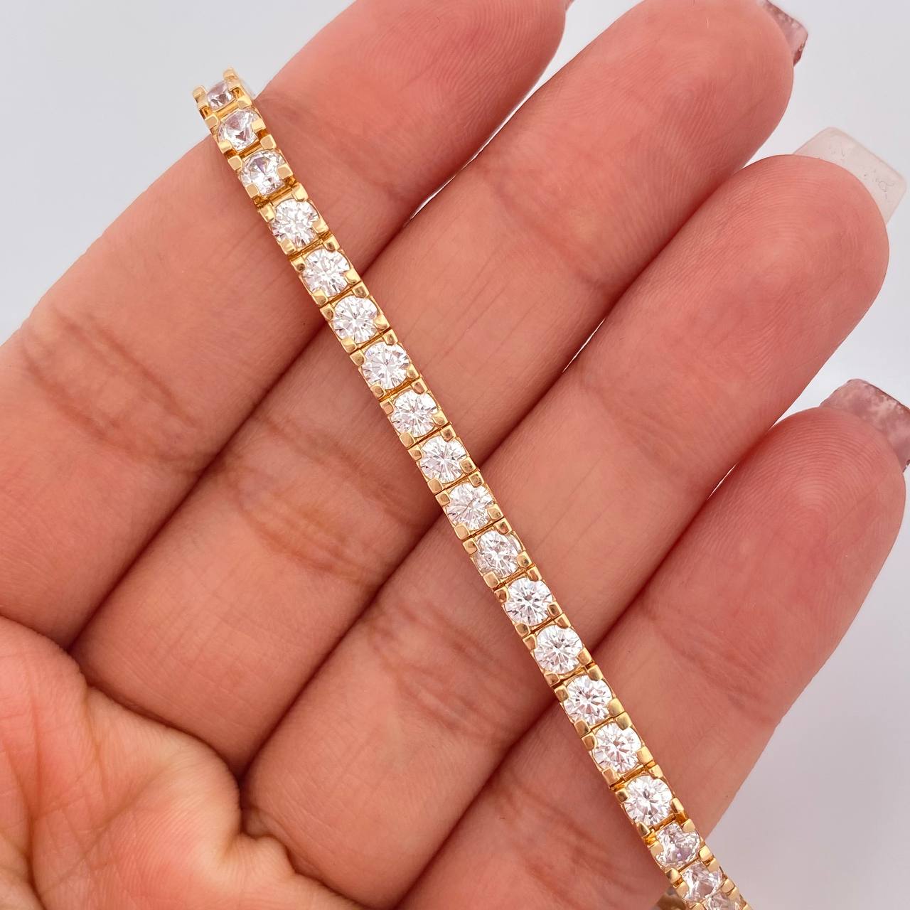 Pulso Tennis 18.15gr / 19.5cm / 3.88mm Oro Amarillo 18K %