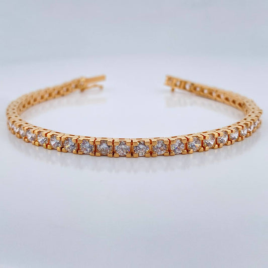 Pulso Tennis 18.15gr / 19.5cm / 3.88mm Oro Amarillo 18K %