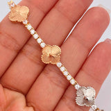 Pulso Trebol Tennis 13.6gr / 17.5cm / 3mm Tres Oros 18K %