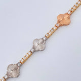 Pulso Trebol Tennis 13.6gr / 17.5cm / 3mm Tres Oros 18K %