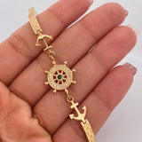Pulso Reticulado Ancla Timon 13.1gr / 18.4cm / 4mm Oro Amarillo 18K %