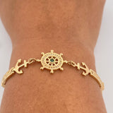 Pulso Reticulado Ancla Timon 13.1gr / 18.4cm / 4mm Oro Amarillo 18K %