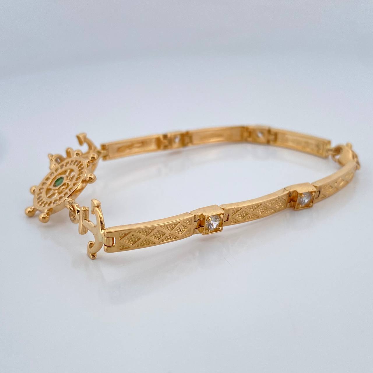 Pulso Reticulado Ancla Timon 13.1gr / 18.4cm / 4mm Oro Amarillo 18K %