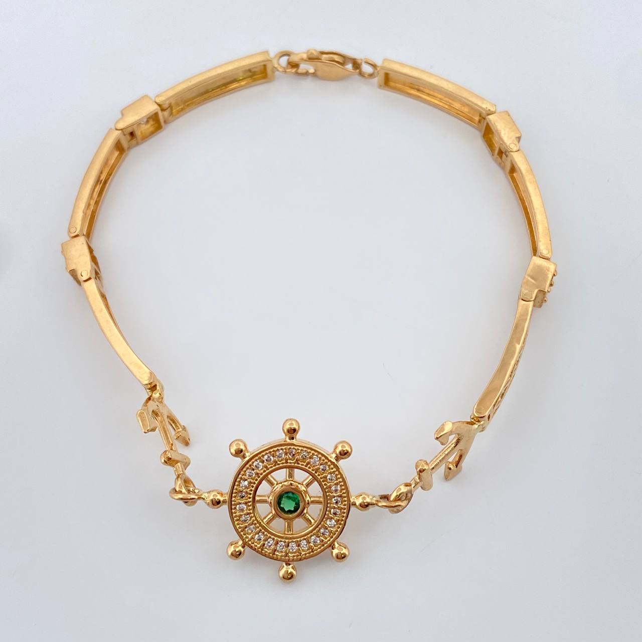 Pulso Reticulado Ancla Timon 13.1gr / 18.4cm / 4mm Oro Amarillo 18K %