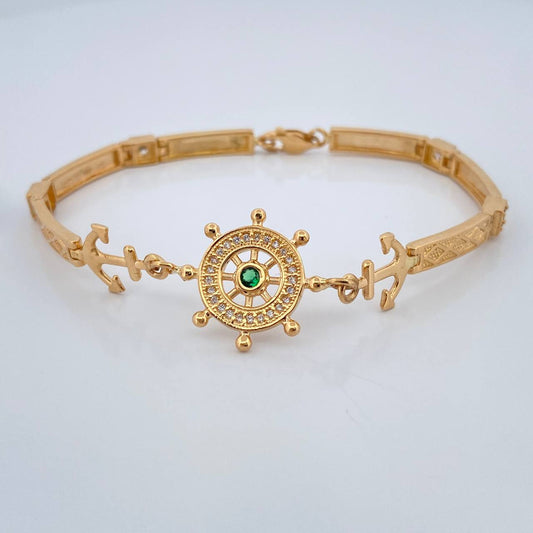 Pulso Reticulado Ancla Timon 13.1gr / 18.4cm / 4mm Oro Amarillo 18K %