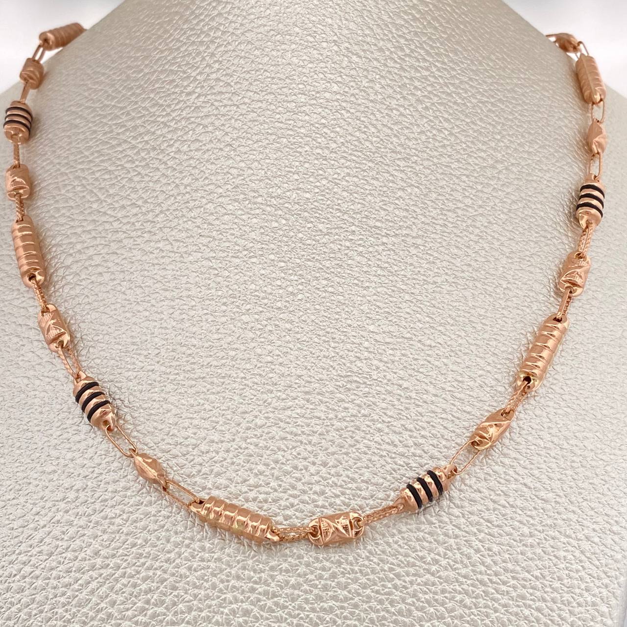 Cadena Rustica Barril X 11.95gr / 61cm / 4.13mm Oro Rosa 18K %