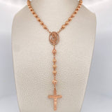 Cadena Rosario Virgen Maria 18.2gr / 62cm / 6mm-5mmmm Oro Rosa 18K %