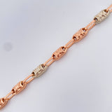 Pulso Rustica x 5.15gr / 21cm / 4.17mm Dos Oros Blanco Rosa 18K %