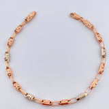 Pulso Rustica x 5.15gr / 21cm / 4.17mm Dos Oros Blanco Rosa 18K %