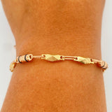 Pulso Rustica Barril X 5.25gr / 24cm / 4.8mm  Dos Oros Amarillo Rosa 18K %