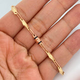 Pulso Rustica Barril X 5.25gr / 24cm / 4.8mm  Dos Oros Amarillo Rosa 18K %