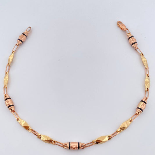 Pulso Rustica Barril X 5.25gr / 24cm / 4.8mm  Dos Oros Amarillo Rosa 18K %