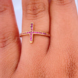 Anillo Cruz 1.75gr / T7 1/4 / Oro Amarillo 18K %