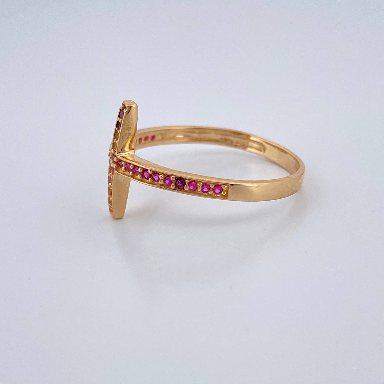 Anillo Cruz 1.75gr / T7 1/4 / Oro Amarillo 18K %