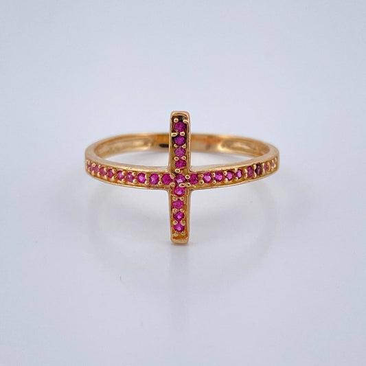 Anillo Cruz 1.75gr / T7 1/4 / Oro Amarillo 18K %