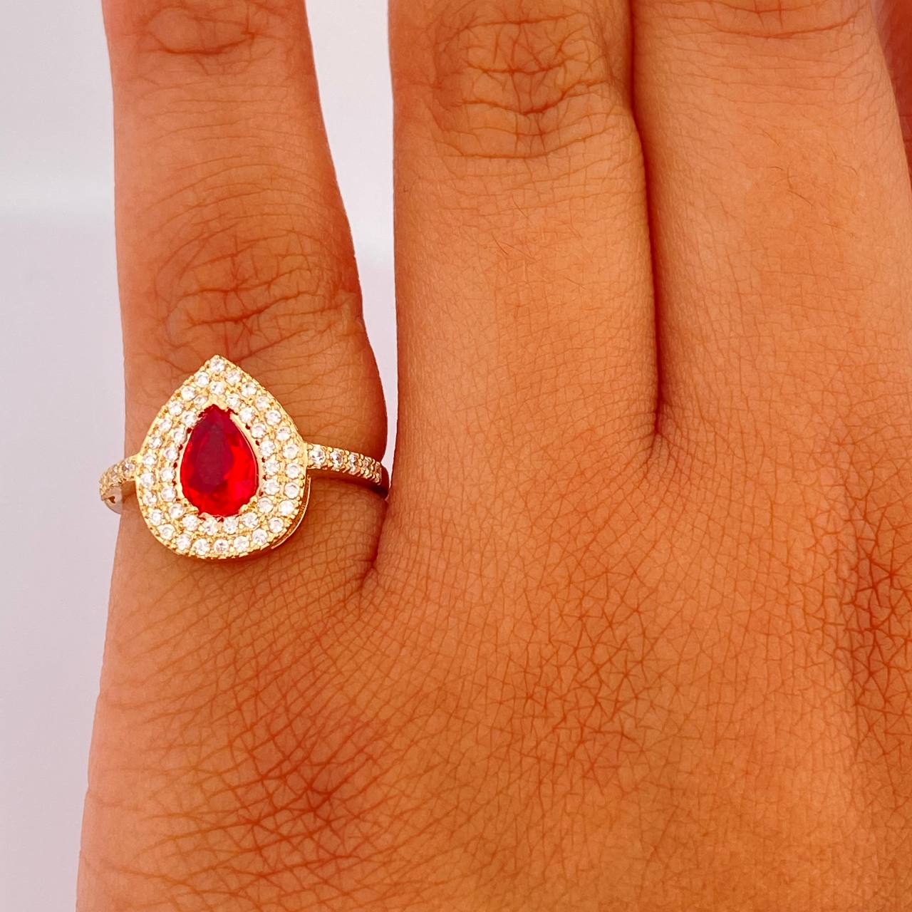 Anillo Halo Gota 2.3gr / T6 / Oro Amarillo 18K %