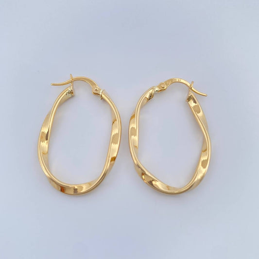 Candongas Asby Ovaladas 1.8gr / 3.2cm / Oro Amarillo 18K %