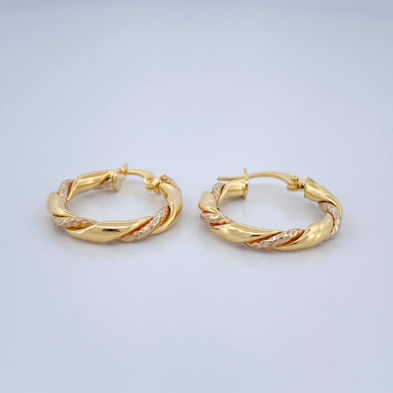 Candongas Axel 2g / 2.2cm Dos Oros Amarillo Blanco 18K