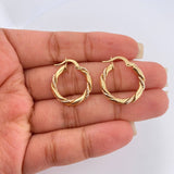 Candongas Axel 2.05gr / 2.2cm / Dos Oros Amarillo Blanco 18K %