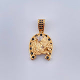 Dije Herradura Caballo 4.5gr / 2.8cm / Dos Oros Amarillo Blanco 18K %