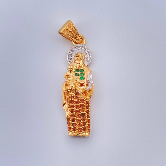 Dije San Jose 2.85gr / 3.4cm / Dos Oros Amarillo Blanco 18K %