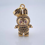 Dije Conejo Sonriente 6.35gr / 3.5cm / Dos Oros Amarillo Blanco 18K %