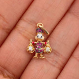 Dije Pato Bolsas De Dinero 1.5gr / 2.2cm / Tres Oros 18K %