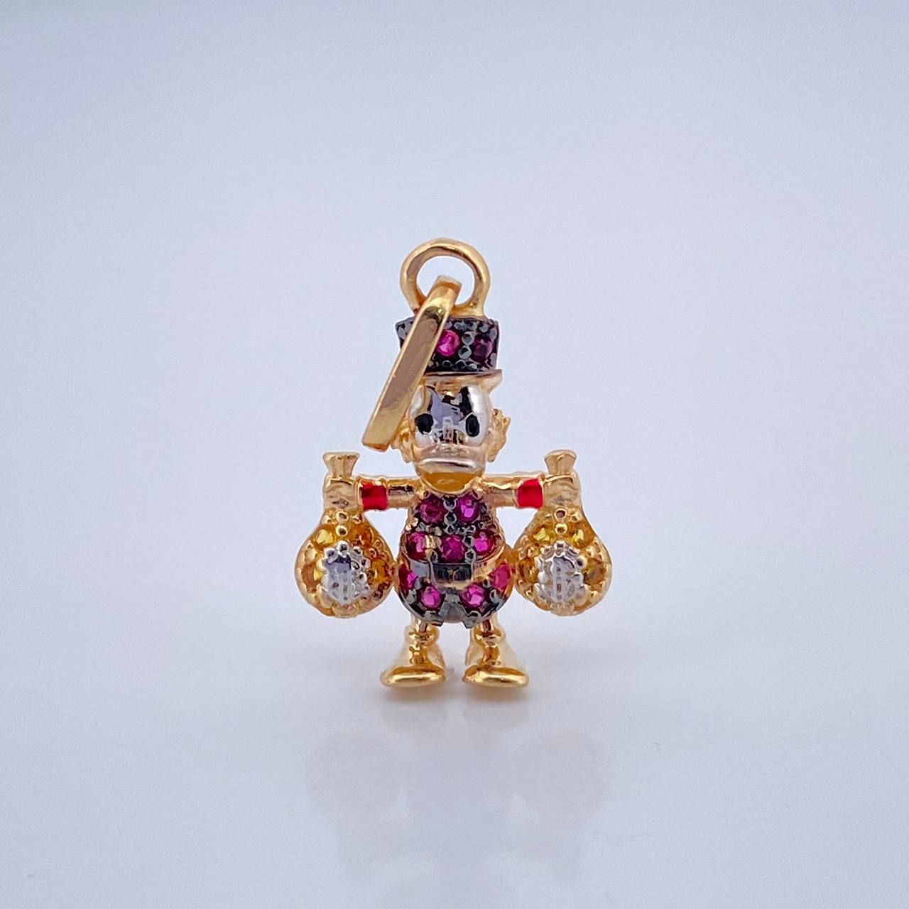 Dije Pato Bolsas De Dinero 1.5gr / 2.2cm / Tres Oros 18K %