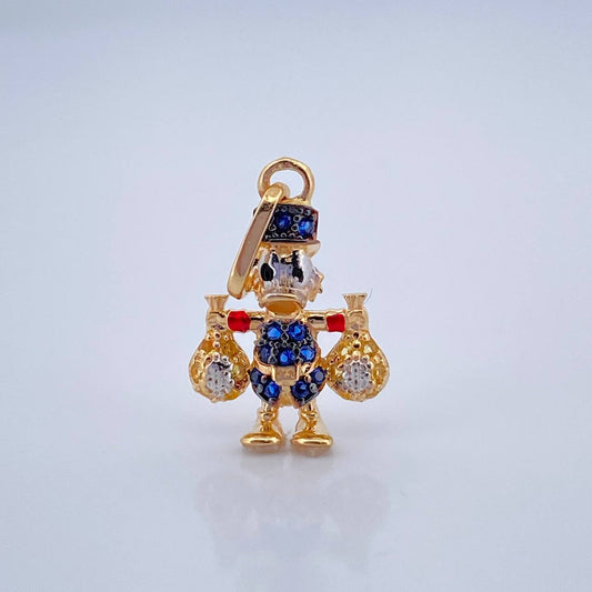 Dije Pato Bolsas De Dinero 1.5gr / 2.2cm / Tres Oros 18K %