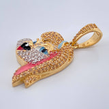 Dije Coneja Caricatura 5.9gr / 3.7cm / Dos Oros Amarillo Blanco 18K %