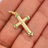 Dije Cruz Trenzada 1.95gr / 3cm / Oro Amarillo 18K %