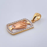 Dije Placa Corona 2.75gr / 3.1cm / Tres Oros 18K %