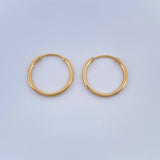 Candongas Aro Liso 0.75gr / 1.5cm / Oro Amarillo 18K %