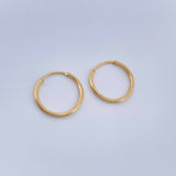 Candongas Aro Liso 0.75gr / 1.5cm / Oro Amarillo 18K %