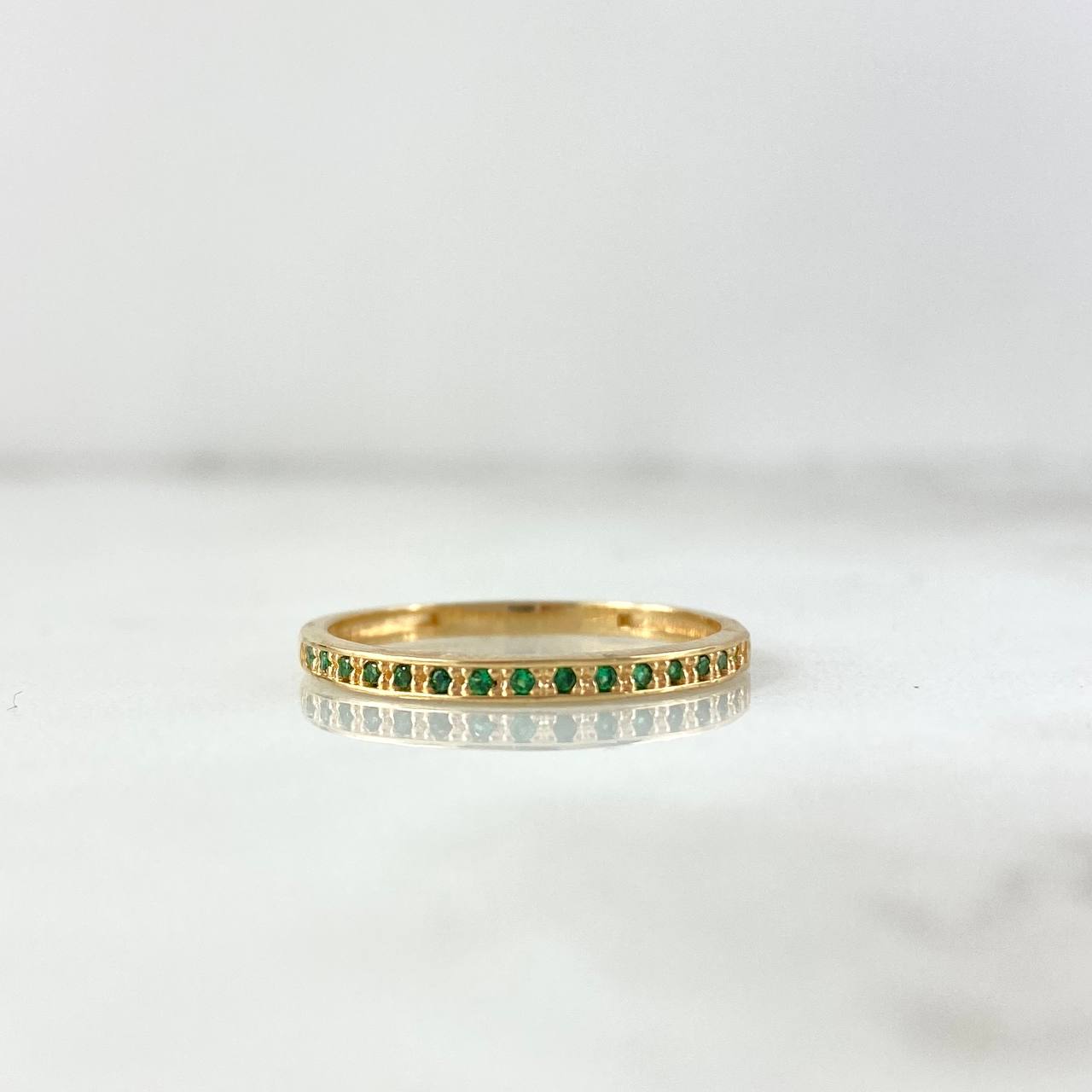 Anillo Rustico Carril 1.65gr / T7 1/4 / Circones Verdes Oro Amarillo