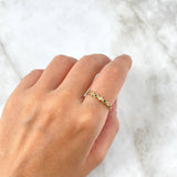 Anillo Ojos Espiral Punteado 1.5gr / T7 1/2 / Circones Verdes Blancos Oro Amarillo