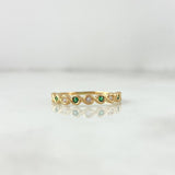 Anillo Ojos Espiral Punteado 1.5gr / T7 1/2 / Circones Verdes Blancos Oro Amarillo