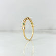 Anillo Ojos Espiral Punteado 1.5gr / T7 1/2 / Circones Verdes Blancos Oro Amarillo