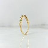 Anillo Ojos Espiral Punteado 1.5gr / T7 1/2 / Circones Verdes Blancos Oro Amarillo