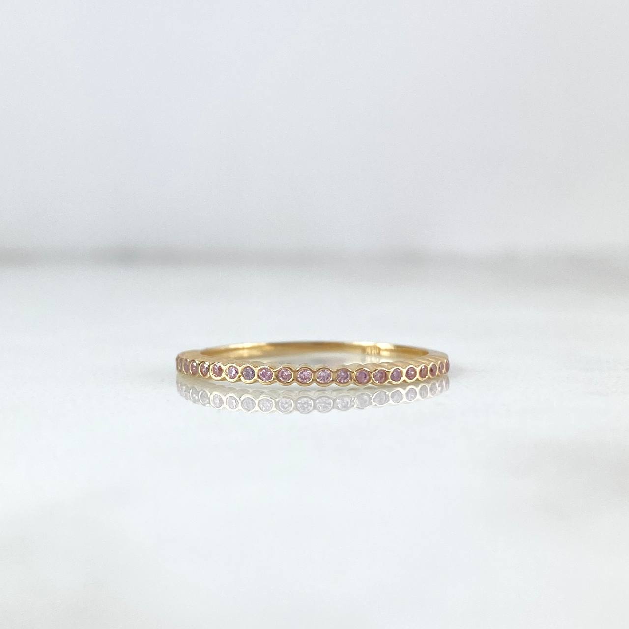 Anillo Churumbela Circulos 1.35gr / T7 / Circones Rosas Oro Amarillo