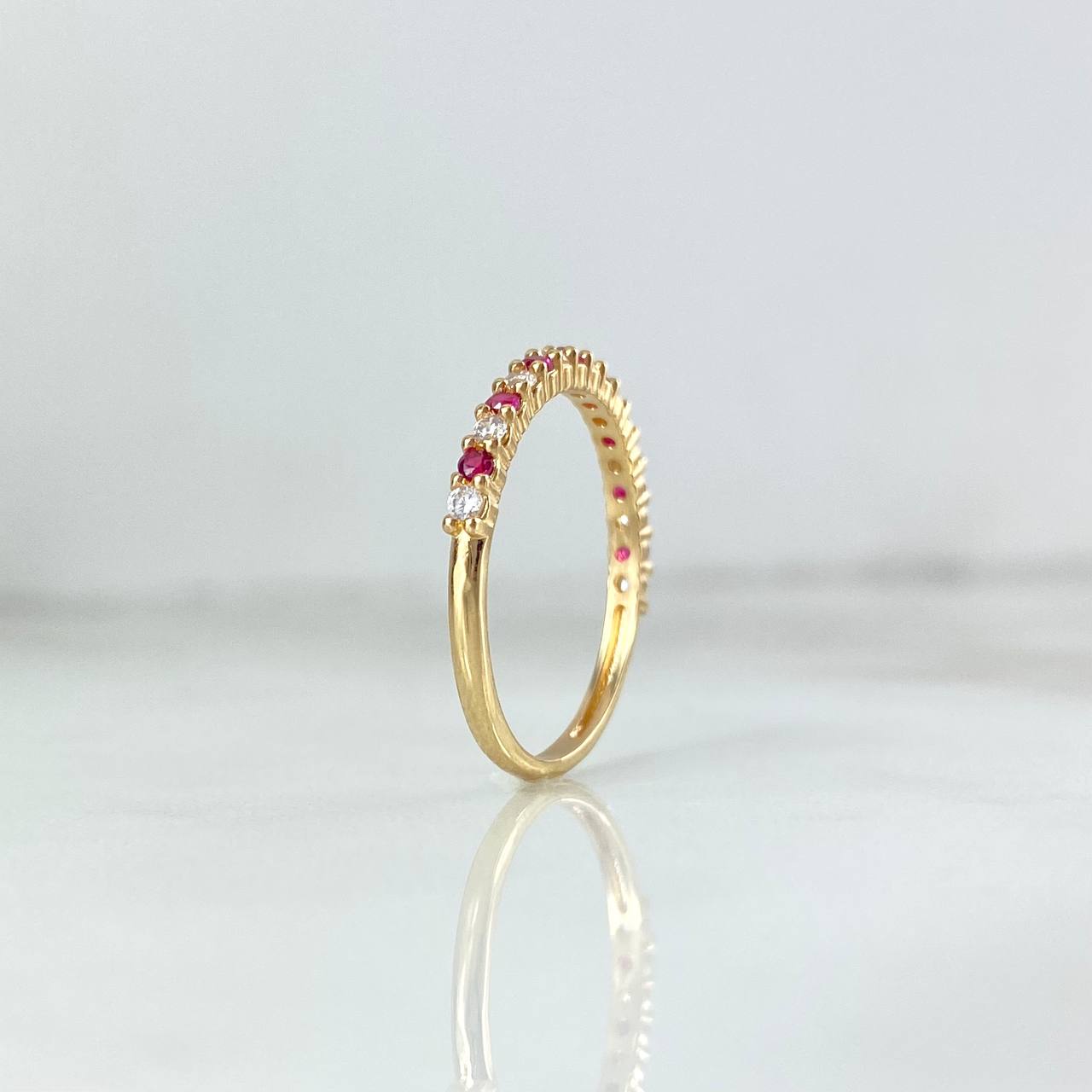 Anillo Churumbela Circulos 1.45gr / T6 / Circones Blancos Fucsias Oro Amarillo