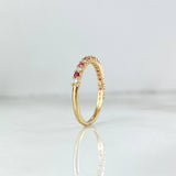 Anillo Churumbela Circulos 1.45gr / T6 / Circones Blancos Fucsias Oro Amarillo