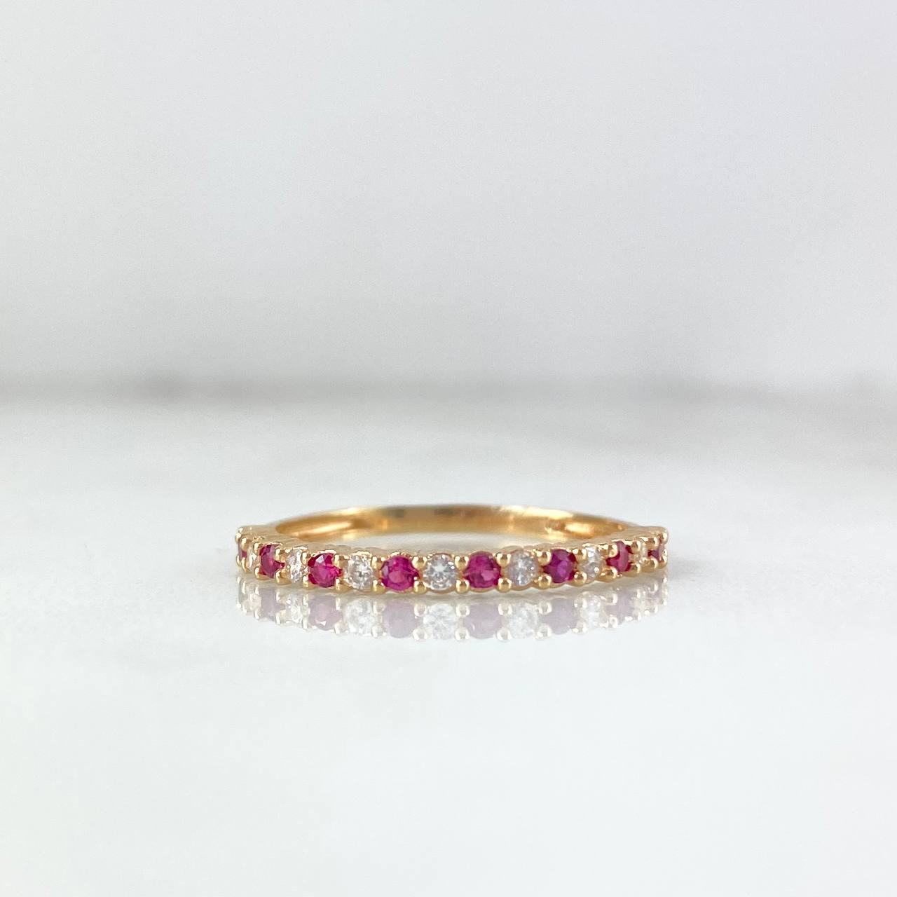 Anillo Churumbela Circulos 1.45gr / T6 / Circones Blancos Fucsias Oro Amarillo