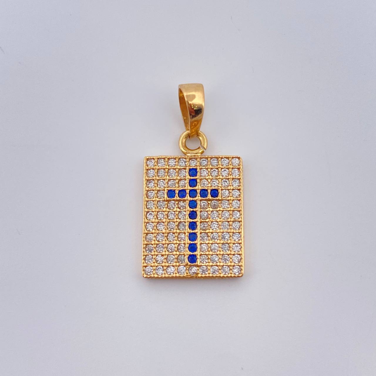 Dije Placa Cruz 1.85gr / 2.1cm / Oro Amarillo 18K %