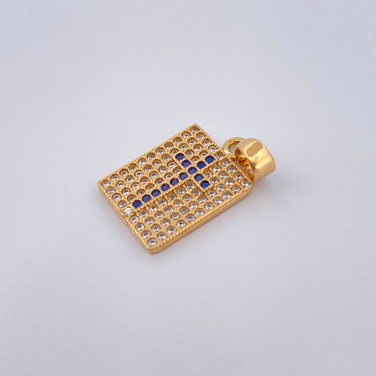 Dije Placa Cruz 1.85gr / 2.1cm / Oro Amarillo 18K %