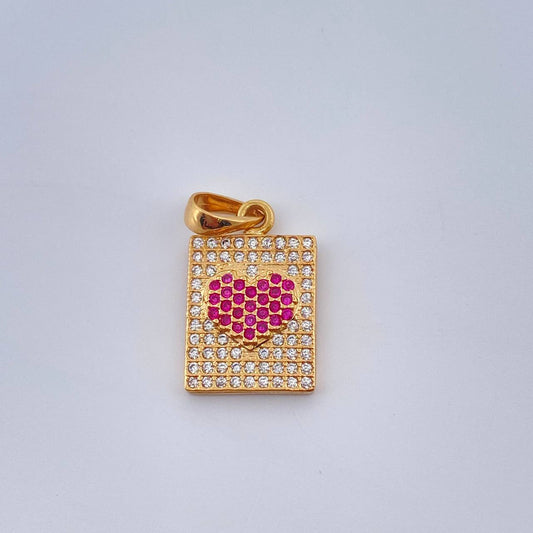 Dije Placa Corazon 2.15gr / 2.1cm / Oro Amarillo 18K %
